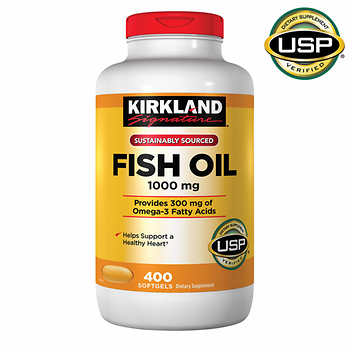 Kirkland Signature 鱼油 1000 毫克，400 粒软胶囊