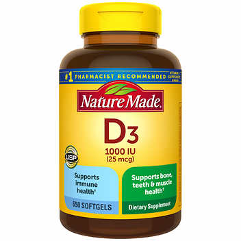 Nature Made 维生素 D3 25 微克，650 粒软胶囊