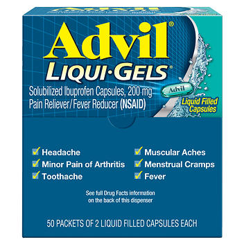 Advil Liqui-Gels 布洛芬分配器盒，2 粒胶囊，50 片