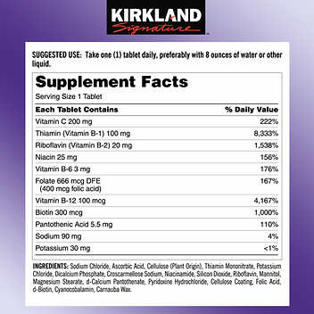 Kirkland  B 复合维生素含电解质，500 片