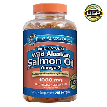 Pure Alaska Omega 野生鲑鱼油 1000 毫克，210 粒软胶囊